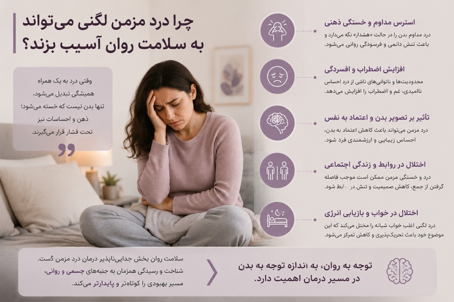 چرا درد مزمن لگنی می‌تواند به سلامت روان آسیب بزند