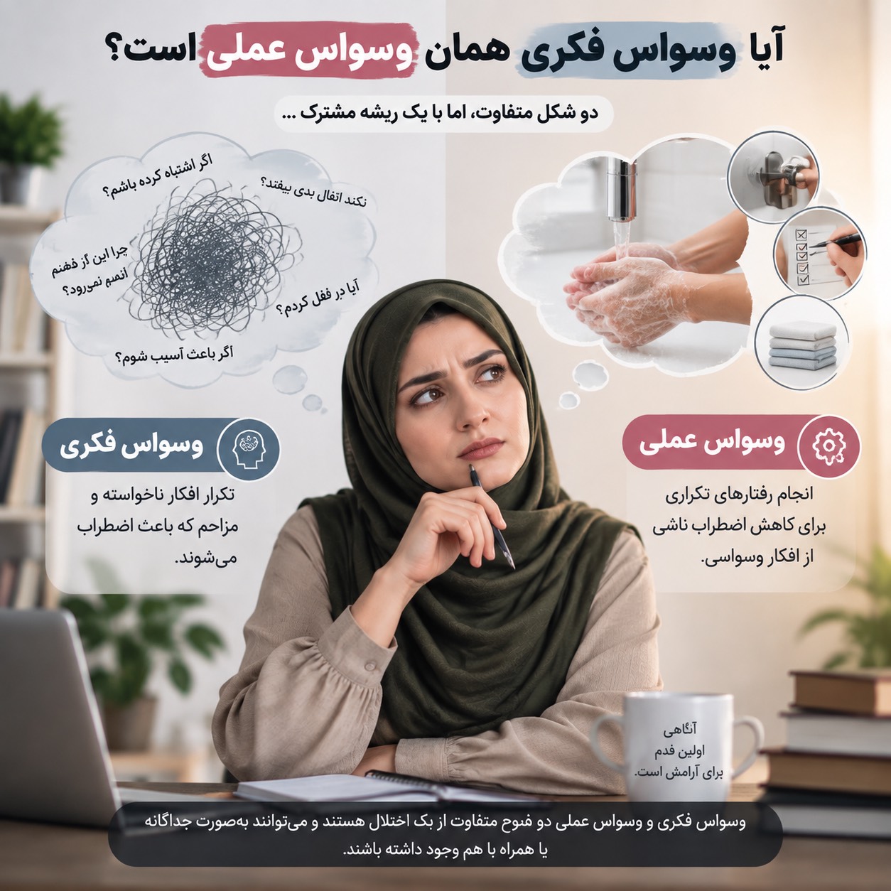 آیا وسواس فکری همان وسواس عملی است